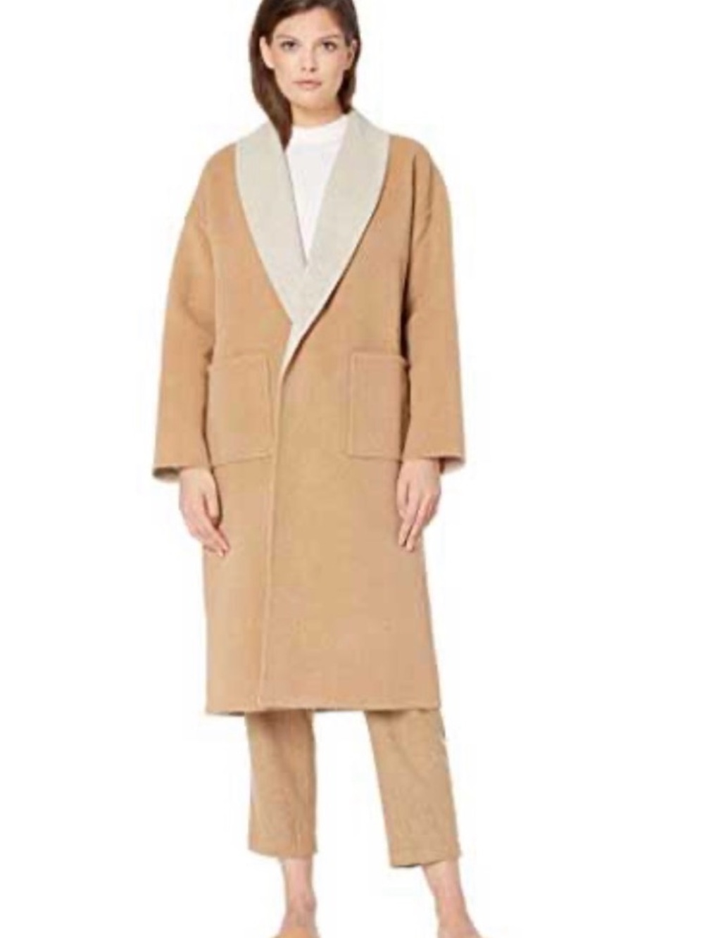 Banana Republic Camel/greyTrench Coat with Shawl Collar. Reversible Size M